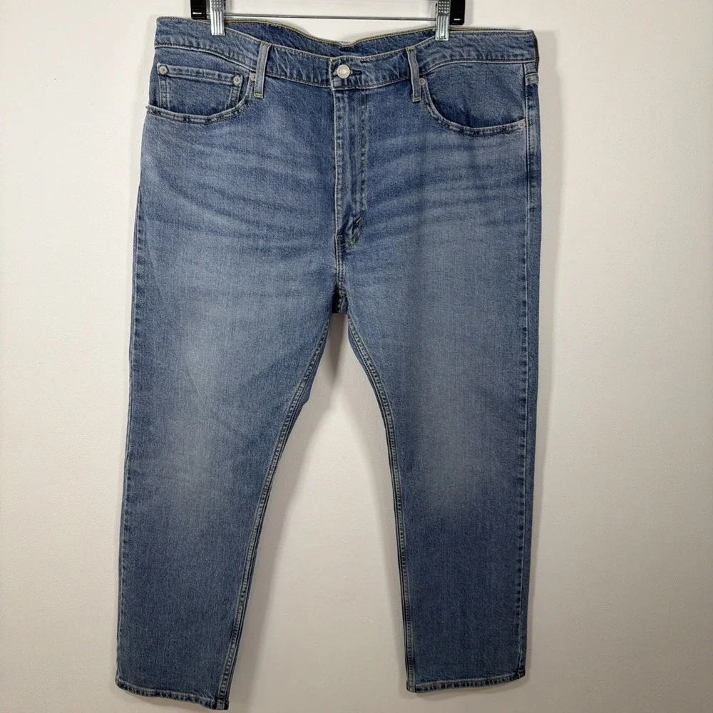 Levis‎ 502 Jeans Mens 40 x 30 Blue Medium Wash Denim Tapered Mid Rise Stretch